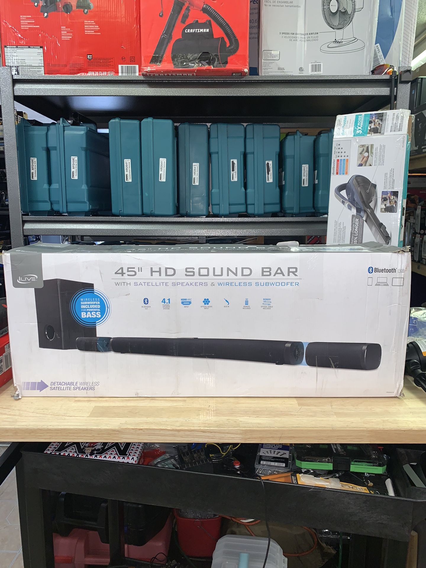 iLive 4.1 32" Bluetooth Soundbar with Wireless Subwoofer and Satellite Speakers, ITBSW421B