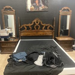 Wooden bed set