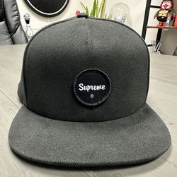 Black Supreme Hat (with Free Sticker) - Brand New, Never Worn