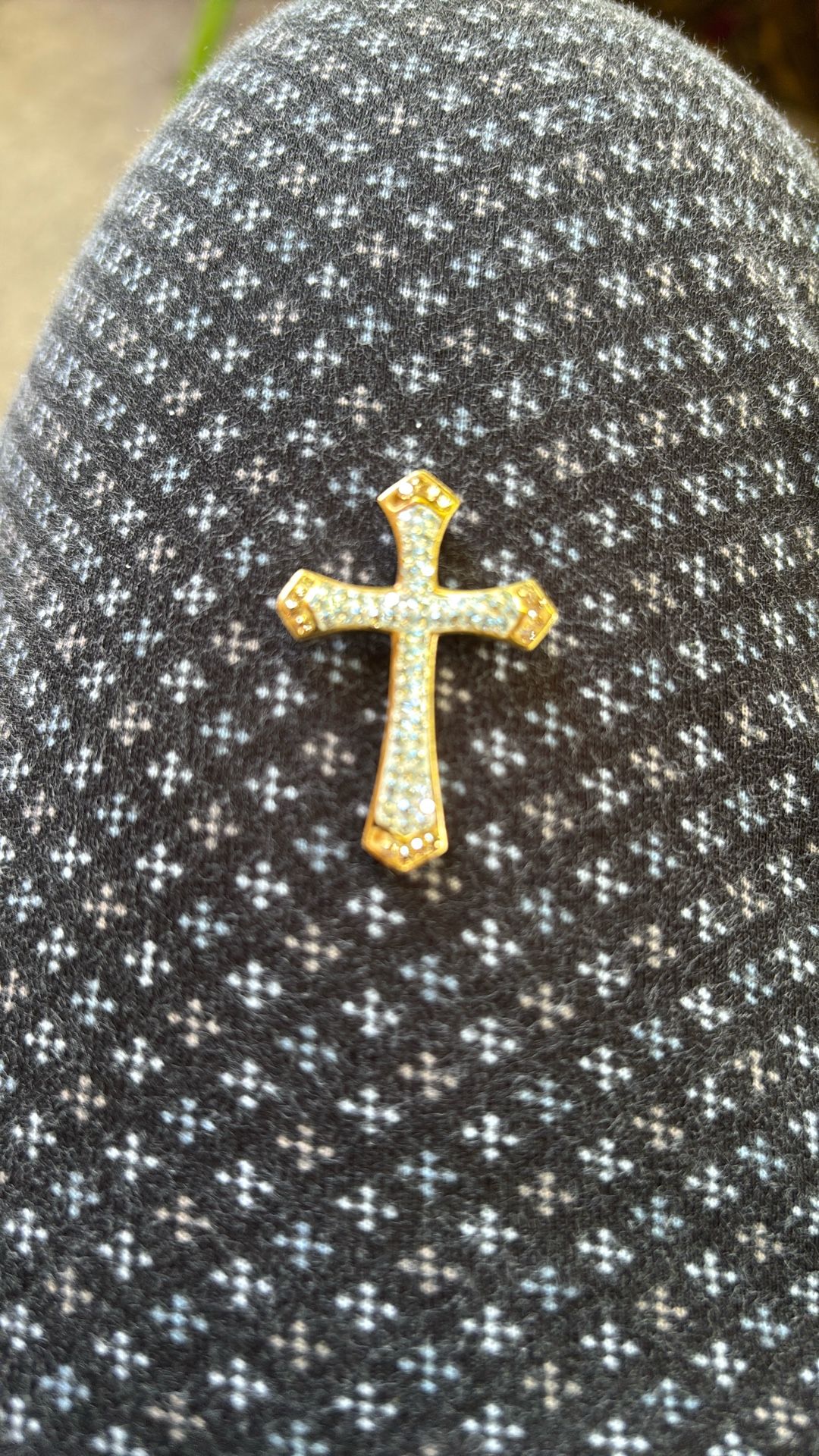 Cross, silver, and gold plated