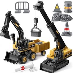 Excavator Toys Construction Truck,Crane Toys for Kids 3-5, Bulldozer Toys Lifting Crane Toys Outdoor