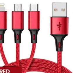 3 in 1 Fast USB Charging Cable Universal Multi Function Cell Phone Charger Cord