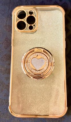 Gold Glitter iPhone Case with Ring Holder