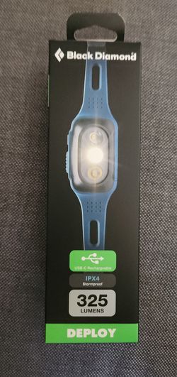 Black Diamond Deploy 325 Lightweight Rechargeable Headlamp (Blue/Gray) 