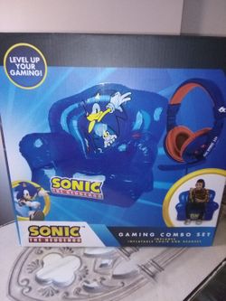 Rare Sonic The Hedgehog Inflatable Chair Gaming Combo Set