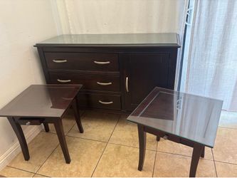 Dresser and matching 2 side tables set