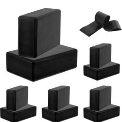 PATIKIL Yoga Blocks & Resistance Band Set, 10 Pack High-Density EVA Foam Yoga Block Bulk 9"x6"x3" Non-Slip Dance Brick Lightweight for Women Gym Stret