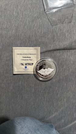 The battle of gettysburg silver plated coin