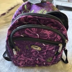 Purple Hawaiian backpack