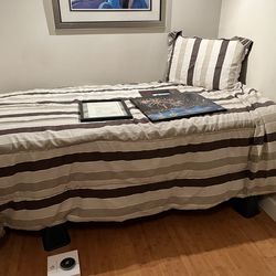 Twin bed - mattress and boxspring and frame