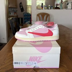 Jordan 1 Retro Low OG SP Travis Scott Sail Tropical Pink Size 9.5