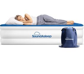 SoundAsleep Products Dream Series Luxury Air Mattress, ComfortCoil Technology, Built-in High Capacity Pump for Home, Camping- Double Height, Adjustabl