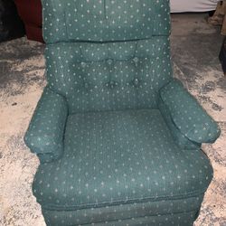 Vintage Recliner Glider Rocker – Green Tufted Chair – Super Comfy!