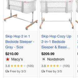 Skip hop 2in 1 bedside sleeper and bassinet