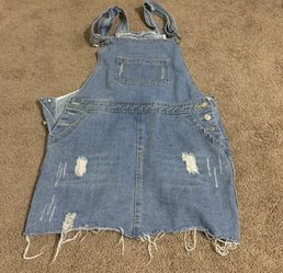 Jean skirt overalls