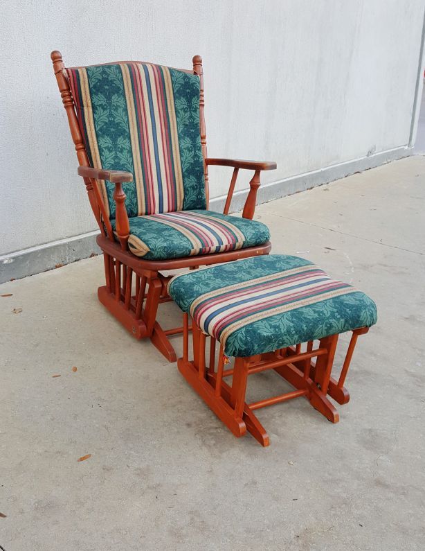 Classic Eagle Dutailier Glider Rocking Chair with Ottoman