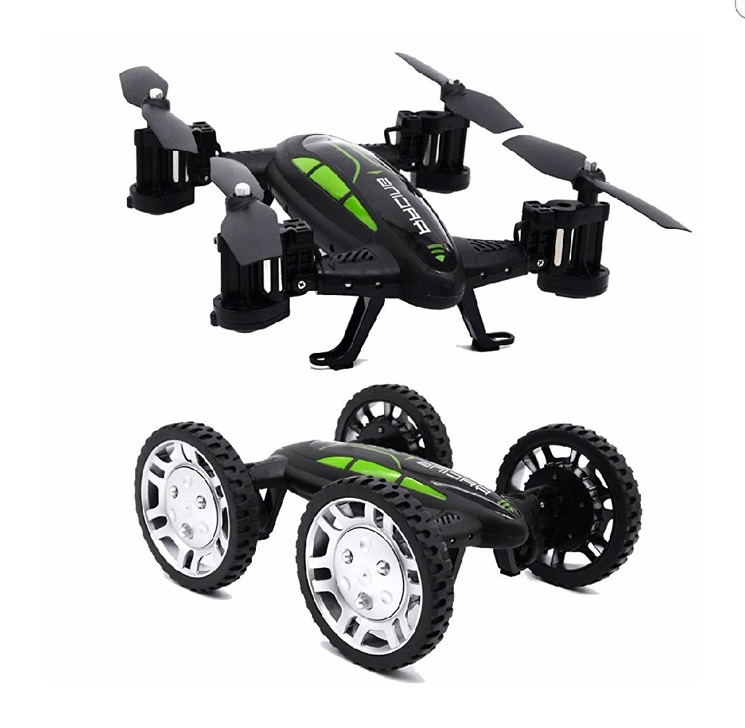 Tecesy FY602 2.4Ghz RC Car and RC Quadcopter Dual Modes Indoor/Outdoor Flying Car Drone,