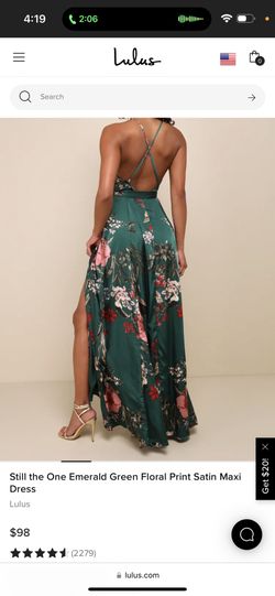 emerald green floral satin dress Floral Print Robe | Green Long Dressing Gown