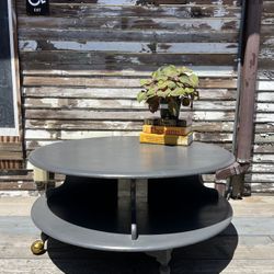 Circular Coffee Table On Wheels