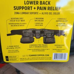 Tommie Copper Adjustable 2-bag 19-pocket Tool Belt With Back Support Brace 