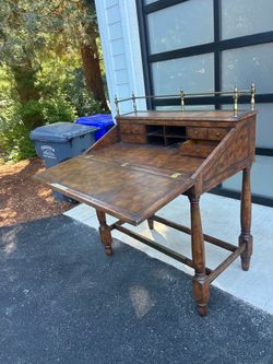 Vintage Slant Front Secretary Writing Desk