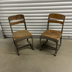 Vintage Metal & Wood Chairs - MAKE OFFER!!!