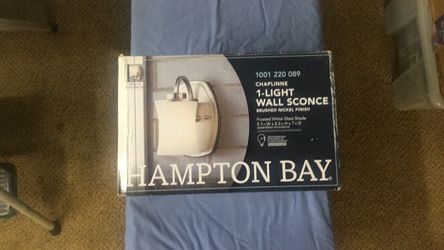 Hampton Bay Chaplinne 1-light Wall Sconce -Brushed Nickel (New)