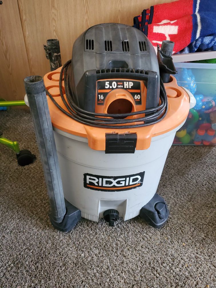 Ridgid dry/wet vacuum 16 gallon 5.0 HP