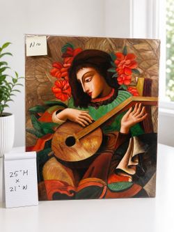 Canvas Wall Art Musician Portrait 25x21 Decorative Painting
