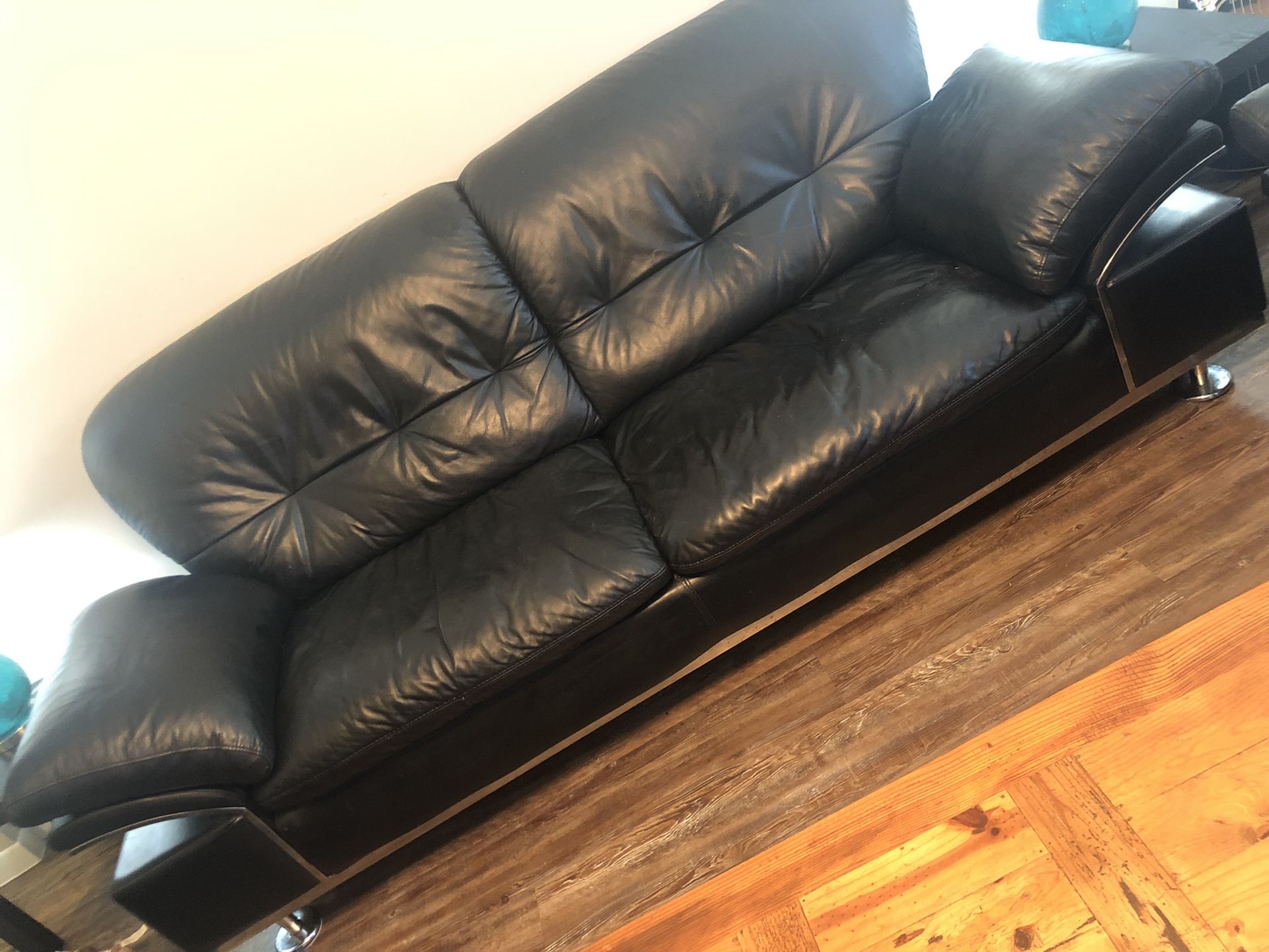 Leather couch and 2 chairs
