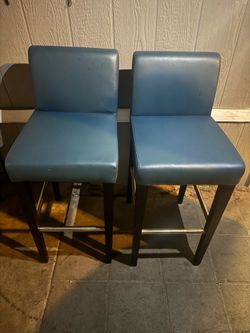 2 Blue Bar Stools