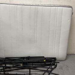 Zinus Support Plus Queen Sized Mattress with Black Bed Frame