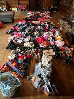 Kids and women’s clothing / microwave / shoes /pans / car seats /dog supplements and kids toys