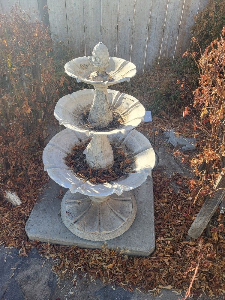 Fountain ' Birds Bath And Plants