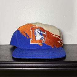 Vintage Style Michtell & Ness Denver Broncos Paint Splash SnapBack Hat