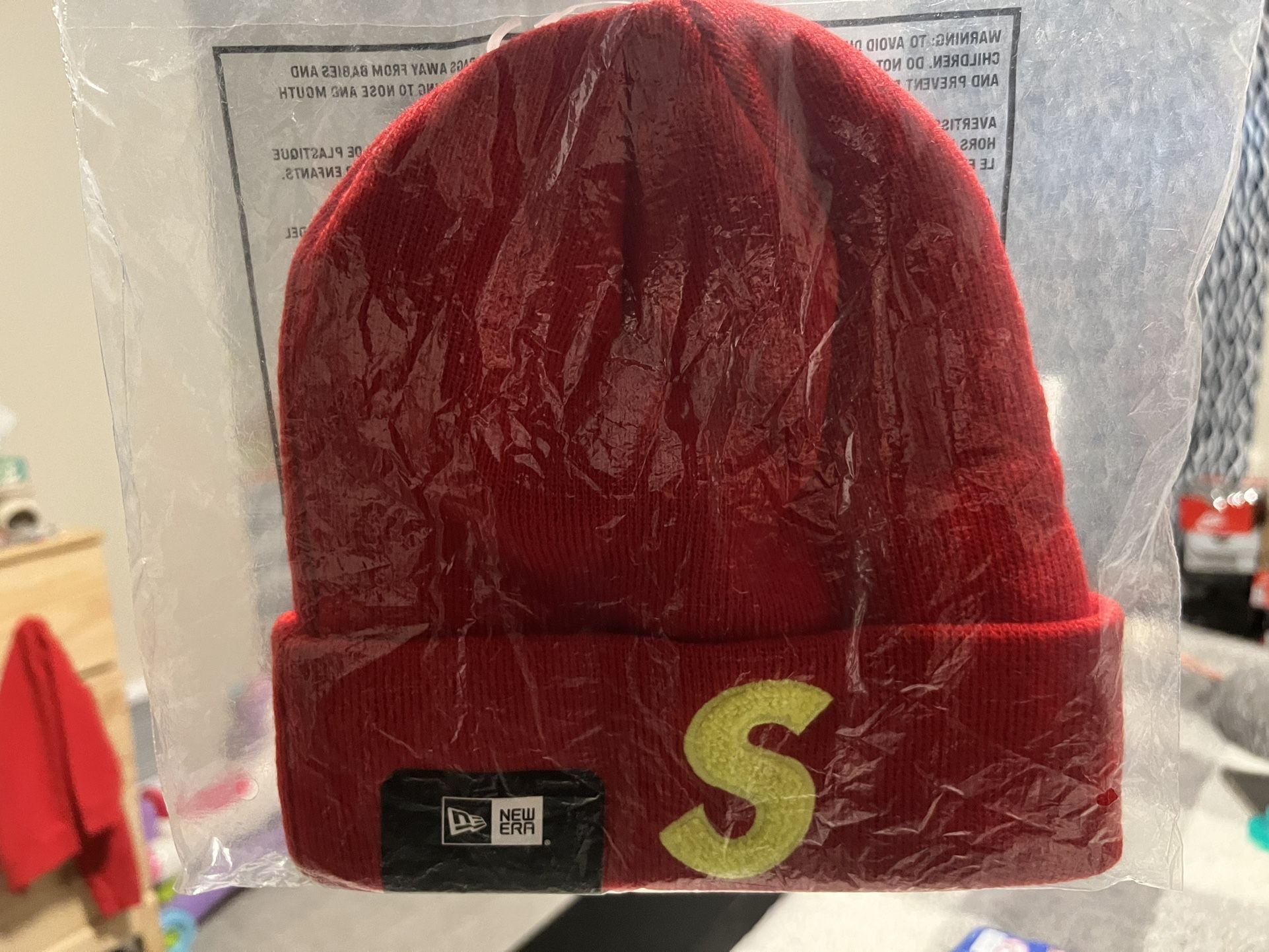 Supreme New Era S Logo Beanie Red