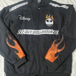 The Nightmare Before Christmas Jack Skellington NBC Flames Racing Jacket Size M