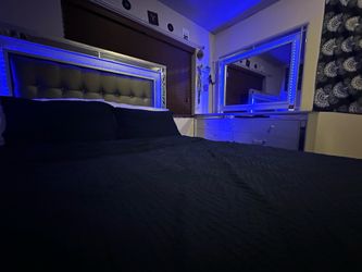 Queen size bed frame and dresser set