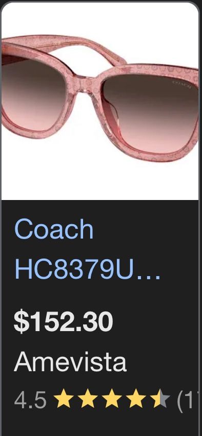 Coach Pink Clear Sunglasses