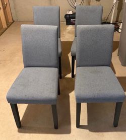 Set of 4 Gray Upholstered Dining Chairs