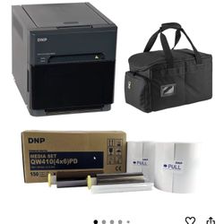 DNP QW410 4.5-inch Dye-Sublimation Professional Event Photo Booth Printer Essential Bundle with 4x6-inch Digital Media, 2 Rolls (300 Total Prints), Sl