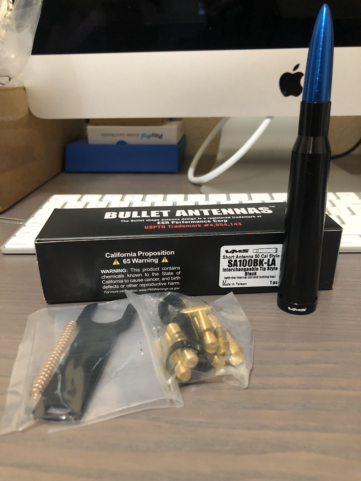 Anti-Theft Black With Blue Tip 50 Caliber Antenna 5.5" For 94-19 Dodge RAM