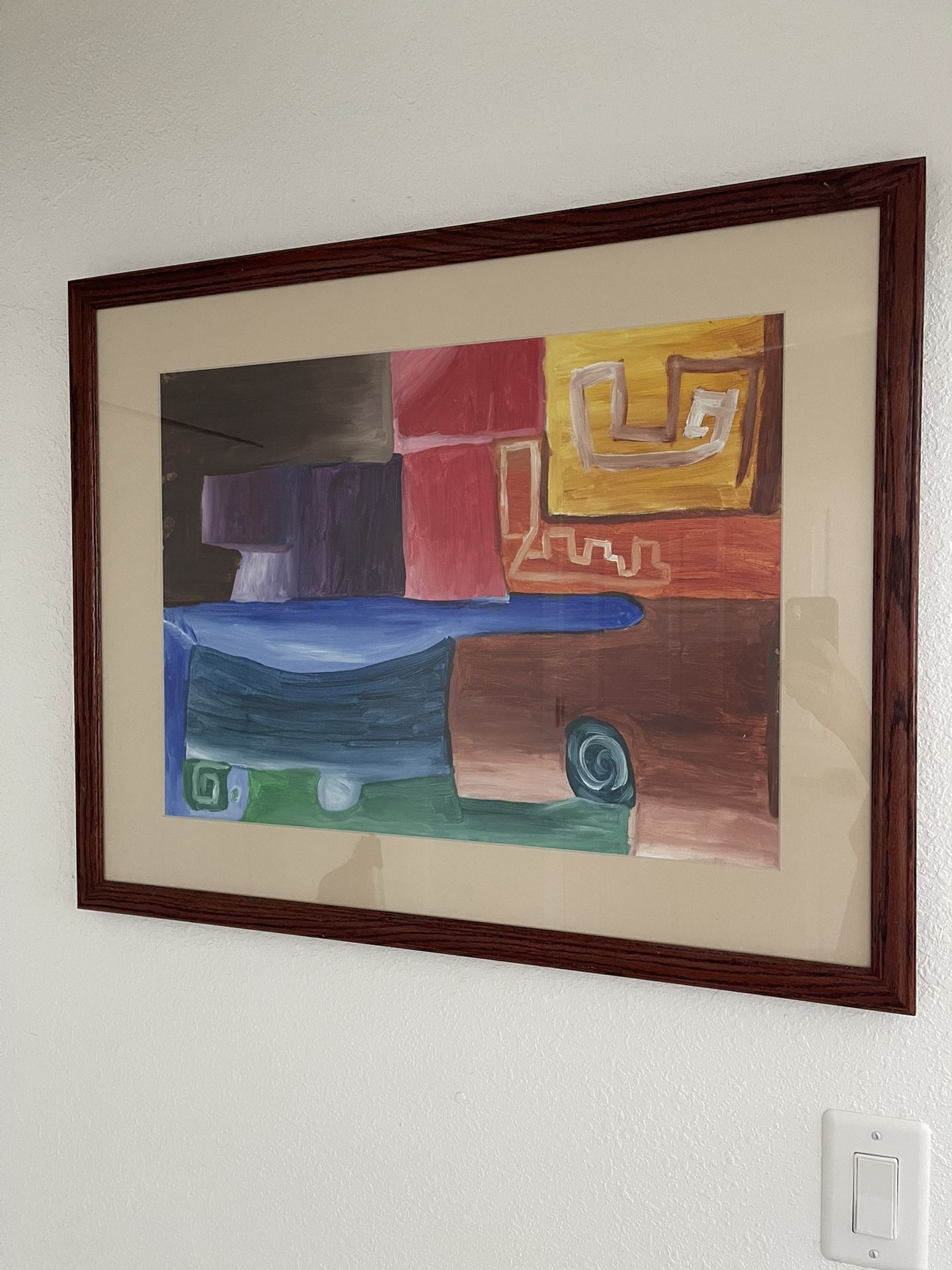 Original Oil Abstract Painting Framed