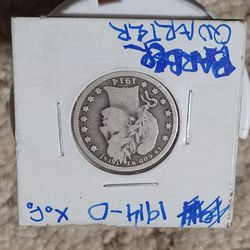 1914-D Barber Quarter Silver US Coin 