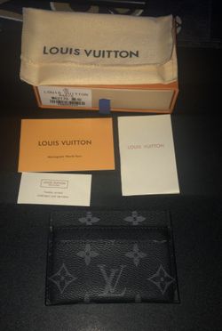 Louis Vuitton Lv double card holder in monogram eclipse, Men's