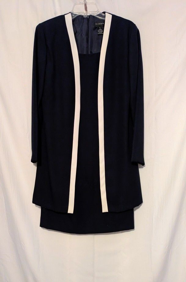 Virgo Dress Matching Attached Long Sleeved Jacket Ensemble Size 6