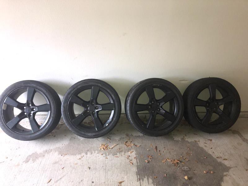 20" black Camaro rims with fairly good used tires, 245/45R20