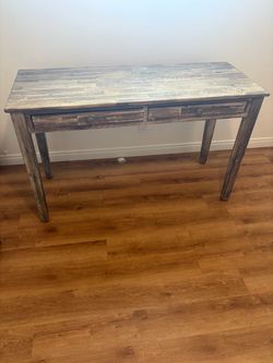 Rustic Wood Console Table with Two Drawers