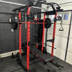 Starter Gym Mikolo K6 Power Rack,Bar,Bench & Weights