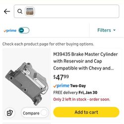 M39435 Brake Master Cylinder 